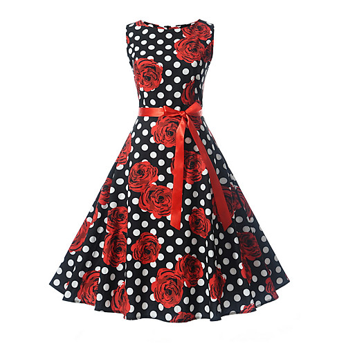 

Women's Blushing Pink Red Dress A Line Print S M