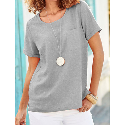 

Women's Daily Blouse - Solid Colored Yellow