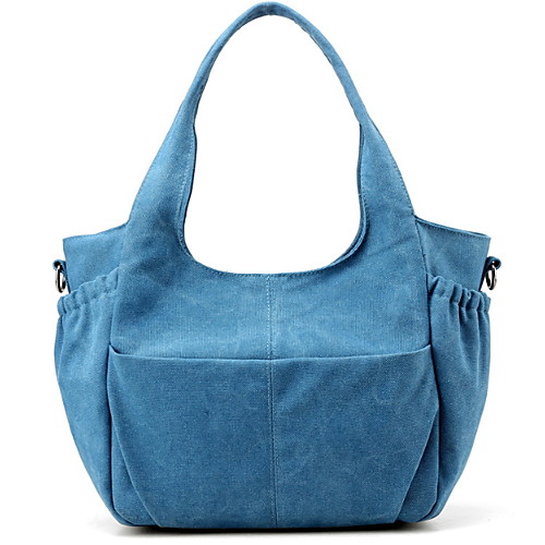 

Women's Zipper Canvas Top Handle Bag Solid Color Dark Brown / Blue / Gray