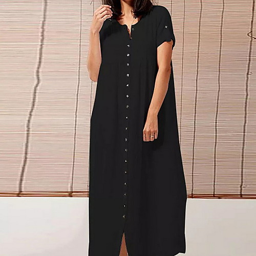

Women's White Black Dress Shirt Solid Color V Neck S M