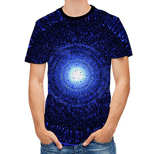 

Men's Daily Basic T-shirt - Galaxy Print Blue