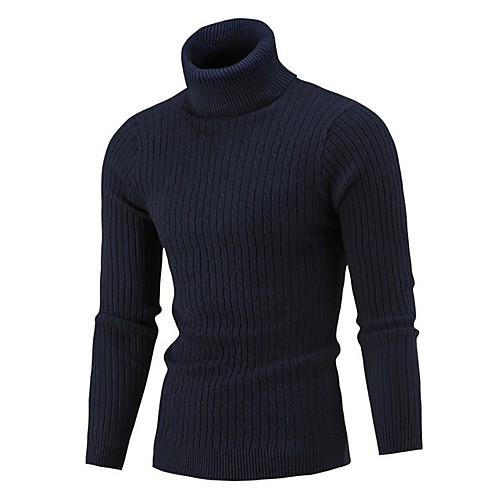 

Men's Solid Colored Long Sleeve Pullover Sweater Jumper, Turtleneck Wine / White / Black US32 / UK32 / EU40 / US34 / UK34 / EU42 / US36 / UK36 / EU44