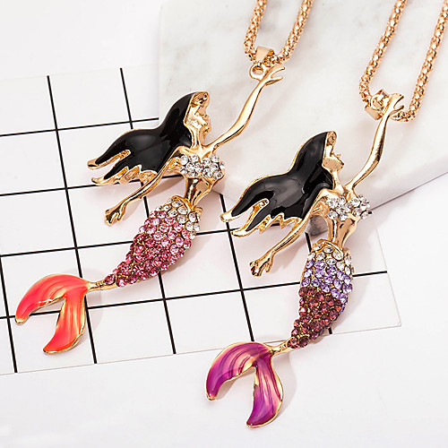 

Women's Pendant Necklace Necklace Friends European Romantic Casual / Sporty Sweet Chrome Purple Blue 60 cm Necklace Jewelry 1pc For Street Festival