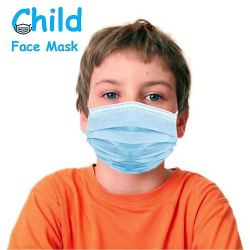 

50 pcs Face Mask Portable Disposable Protection Anti Dustproof Nonwoven Fabric Melt Blown Fabric Filter CE Certified FDA ISO Certification High Quality Girls' Kids Blue