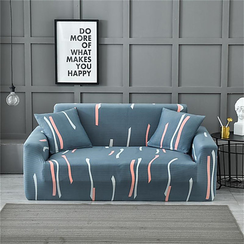 

Coloured Ribbon Print Dustproof All-powerful Slipcovers Stretch Sofa Cover Super Soft Fabric Couch Cover with One Free Pillow Case