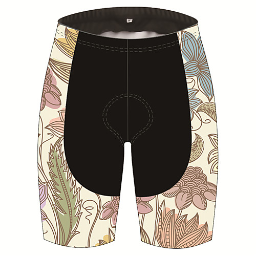 

21Grams Women's Cycling Shorts Bike Shorts Padded Shorts / Chamois Pants Breathable 3D Pad Quick Dry Sports Patchwork Leaf Floral Botanical Black / Yellow Mountain Bike MTB Road Bike Cycling Clothing