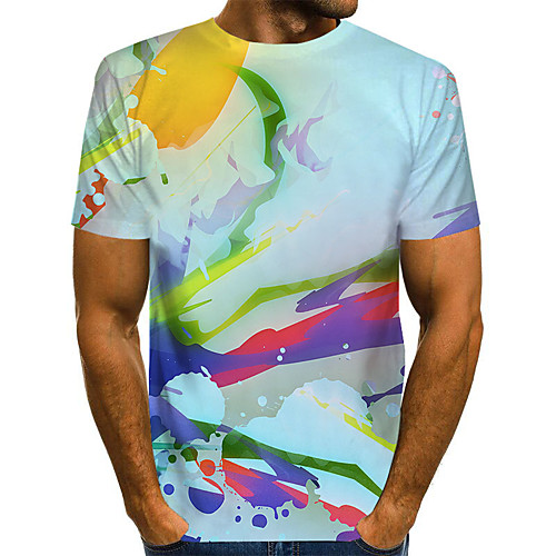 

Men's Daily Basic T-shirt - 3D Rainbow