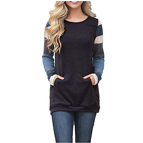 

Women's Casual Sweatshirt - Striped Black S
