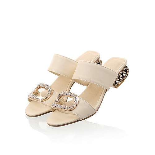

Women's Sandals Chunky Heel Round Toe PU Spring & Summer Yellow / Orange / Blue