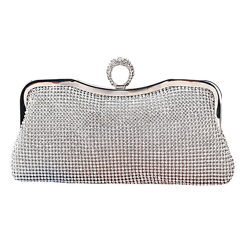 

Women's Glitter / Crystals Polyester / Alloy Evening Bag Solid Color Gold / Silver / Black