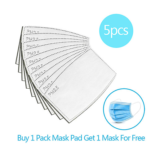 

5pcs Disposable Mask Gasket Isolation Filter Pad Anti-fog Haze Dust-proof Breathable Mask Replacement Pad linen Cotton blend Pad