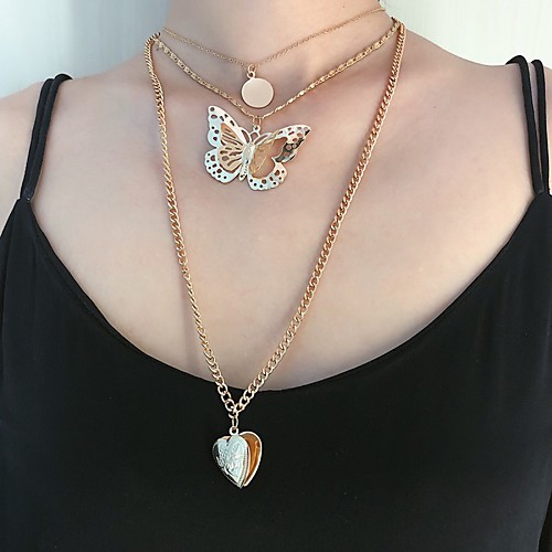 

Women's Necklace Friends European Romantic Casual / Sporty Sweet Chrome Gold Silver 62 cm Necklace Jewelry 1pc For Street Festival
