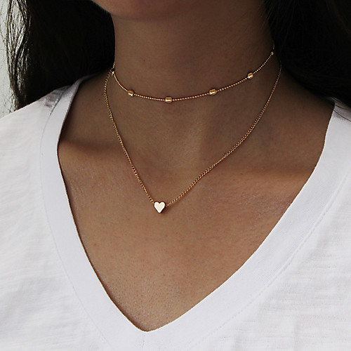 

Women's Pendant Necklace Necklace Friends European Romantic Casual / Sporty Sweet Chrome Gold Silver 35 cm Necklace Jewelry 1pc For Street Festival