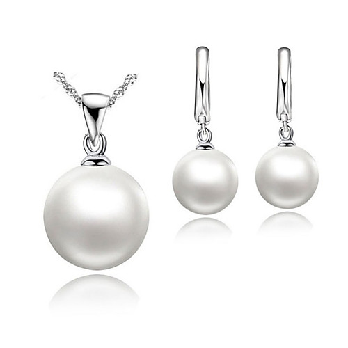 

Women's Bridal Jewelry Sets Sweet Imitation Pearl Earrings Jewelry White / Beige For Wedding Party 1 set