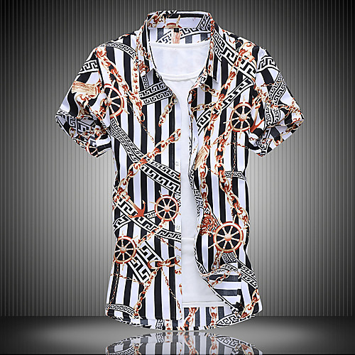 

Men's Daily Weekend Basic / Elegant Shirt - 3D / Abstract White
