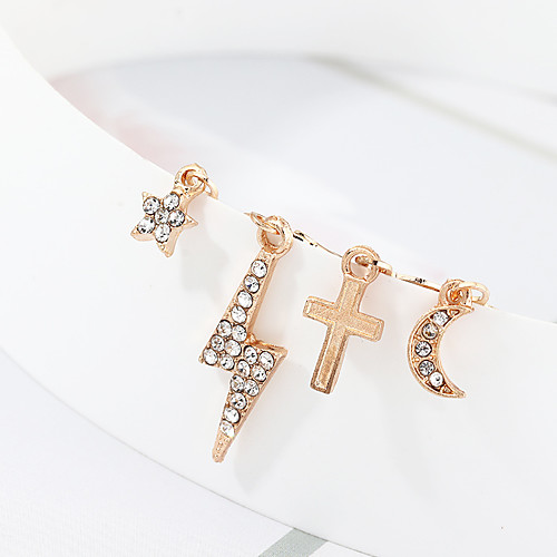 

Women's Drop Earrings Earrings Vintage Style Cross Moon Star Stylish Classic Vintage Trendy Fashion Imitation Diamond Earrings Jewelry Gold For Gift Date Vacation Festival 1pack