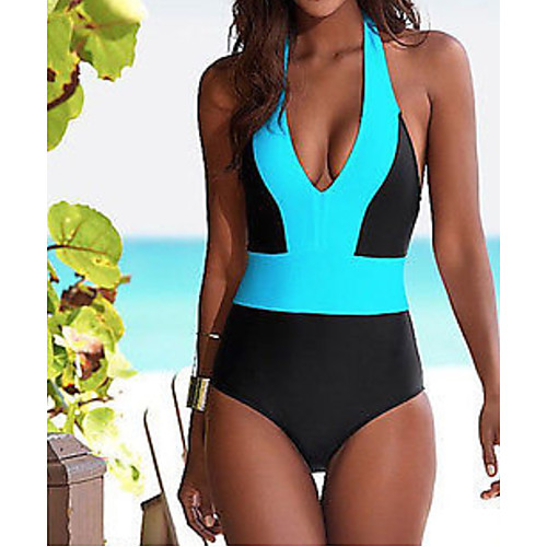 

Women's White Blue Bikini Swimwear Swimsuit - Color Block S M L White