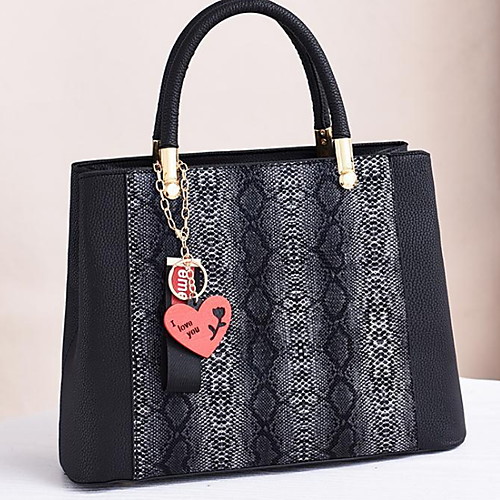 

Women's Zipper PU Top Handle Bag Solid Color Wine / Yellow / Black
