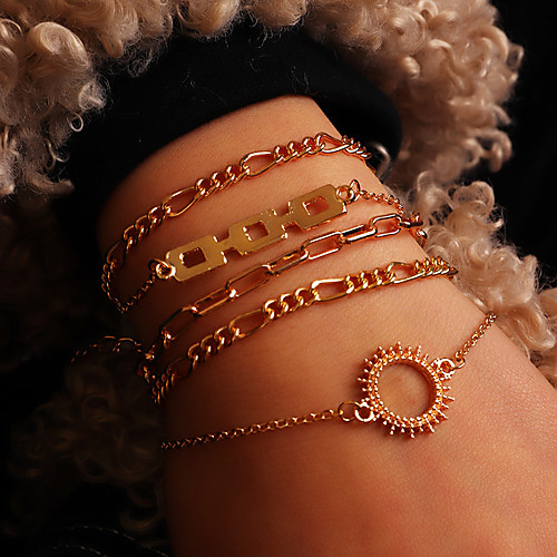 

6pcs Women's Vintage Bracelet Bracelet Layered Fashion Classic Vintage Bohemian Ethnic Fashion Alloy Bracelet Jewelry Gold For Gift Date Birthday Festival