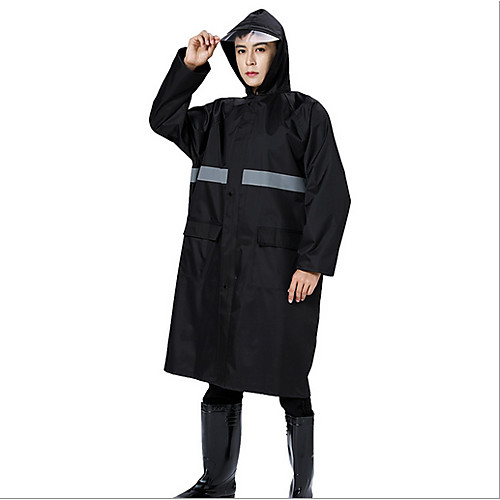 

Protective Clothing Anti Dust And Droplet Men's Daily Fall & Winter Long Coat, Solid Colored Hooded Long Sleeve Polyester Black