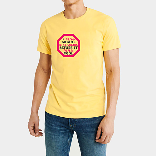 

Men's Daily Sports Business / Basic T-shirt - Rainbow / Letter Black & White, Print Black