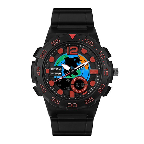 

Men's Sport Watch Quartz Rubber Black / Blue / Red 30 m Water Resistant / Waterproof Stopwatch Day Date Analog - Digital Casual Fashion - Black Blue Red One Year Battery Life