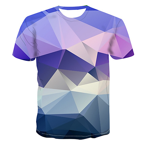 

Men's Club Weekend Street chic / Punk & Gothic T-shirt - 3D / Abstract / Graphic Print Lavender