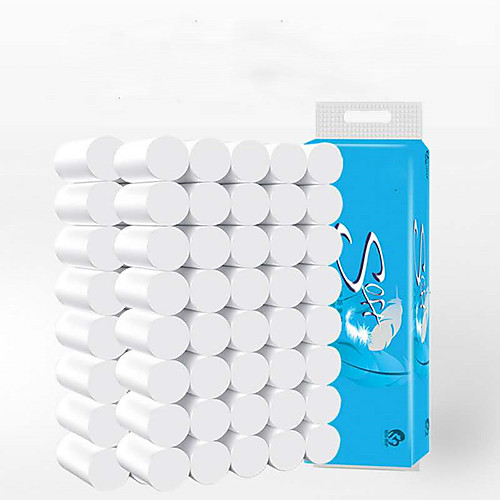 

12Rolls Valuable Tissue Set Multifold Roll Paper Toilet Paper Soft Absorbent Tissues Paper Solid 100% Natural Wood Pulp 4 Layers Padded Toilet Paper Paper Towels, White
