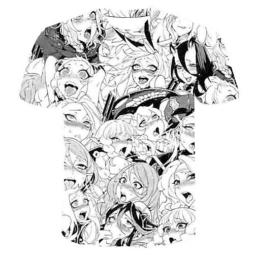 

Men's Daily Going out Basic T-shirt - 3D / Graphic / Cartoon Print White