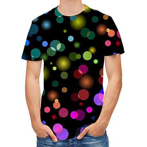 

Men's 3D Graphic Print T-shirt Daily Round Neck Black / Short Sleeve