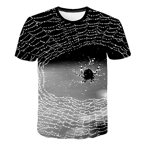

Men's Daily Sports Street chic / Exaggerated T-shirt - Geometric / 3D / Animal Print Black
