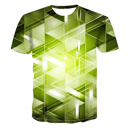 

Men's Club Weekend Street chic / Punk & Gothic T-shirt - 3D / Abstract / Graphic Print Light Green