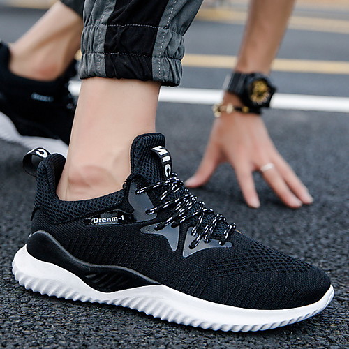 

men's comfort shoes mesh fall & winter athletic shoes white / silver / beige