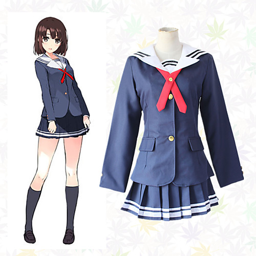 

Inspired by Cosplay Kato Megumi Anime Cosplay Costumes Japanese Cosplay Suits Coat Shirt Skirt For Women's / Tie