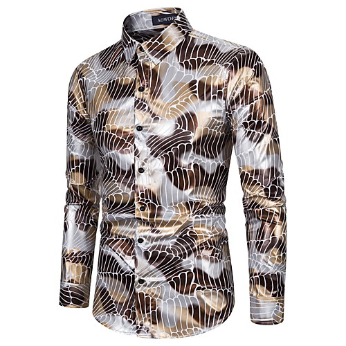 

Men's Daily Basic Shirt - Geometric / Color Block Rainbow