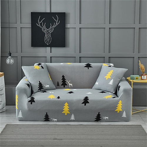 

Grey Forest Deer Print Dustproof All-powerful Slipcovers Stretch Sofa Cover Super Soft Fabric Couch Cover with One Free Pillow Case