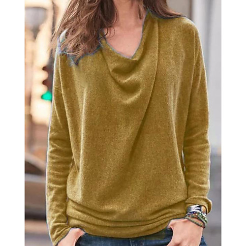 

Women's Daily Blouse - Solid Colored Yellow