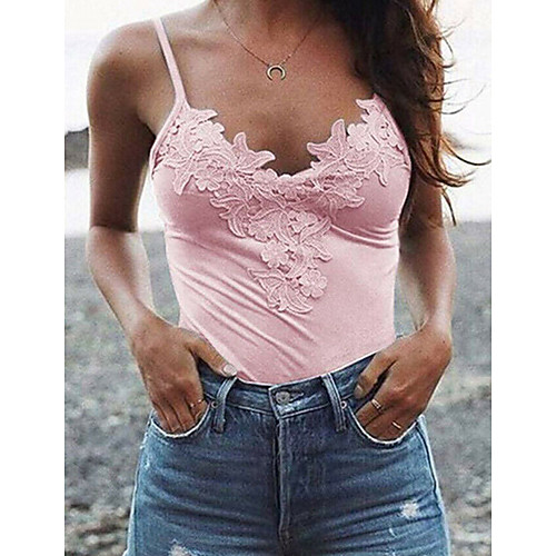 

Women's Daily T-shirt - Solid Colored Blushing Pink