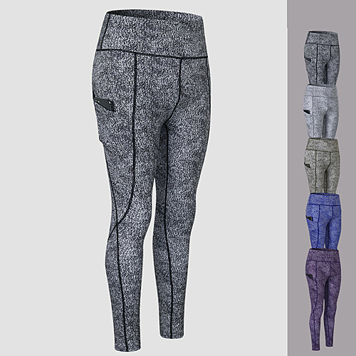 

Women's High Waist Yoga Pants Winter Pocket 3D Print Purple Green Blue Black Gray Running Fitness Gym Workout Tights Leggings Sport Activewear Quick Dry Butt Lift Tummy Control High Elasticity Skinny