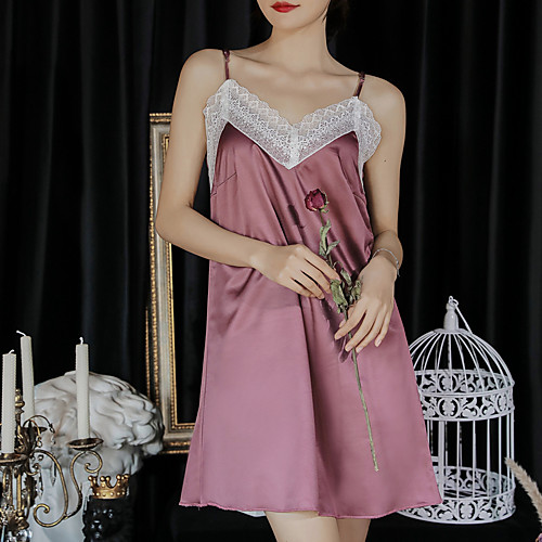 

Women's Deep V Babydoll & Slips Pajamas Solid Colored / Fall