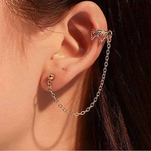 

Women's Single Earring Hollow Out Korean Earrings Jewelry Gold / Silver For Festival 1pc