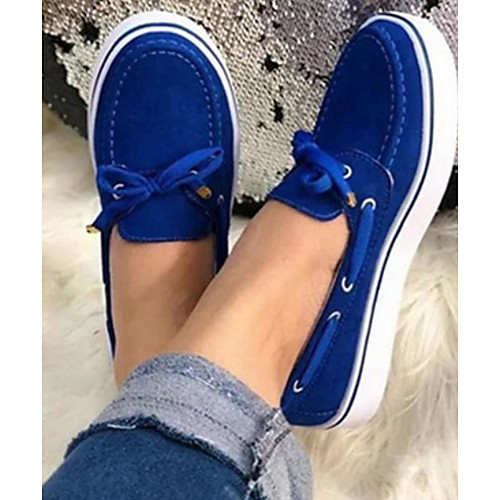 

Women's Loafers & Slip-Ons Flat Heel Closed Toe PU Spring & Fall Yellow / Blue