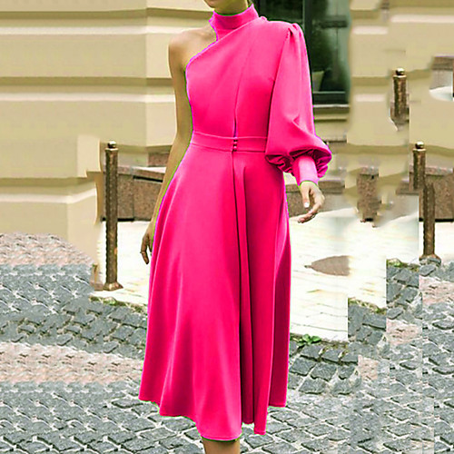 

Women's Red Green Dress Sheath Solid Color M L