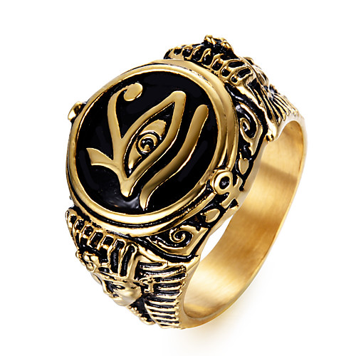 

Men Women Band Ring Gold Stainless Steel Punk Jewelry Mixed Color