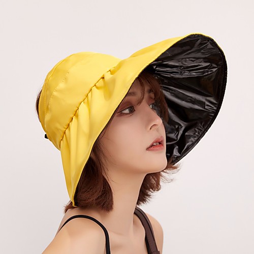 

Women's Basic Polyester Sun Hat-Solid Colored Yellow Khaki Brown