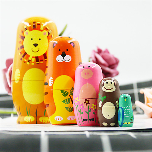 

Russian Doll Cute Creative Hand Painted Classic Theme Wooden 5 pcs Kids Teen All Toy Gift