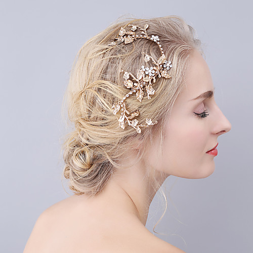 

Alloy Hair Combs with Glitter / Floral / Chain 1 pc Wedding / Party / Evening Headpiece