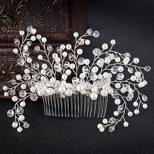 

Women's Hair Jewelry For Wedding Engagement Party Wedding Geometrical Crystal Alloy White 1 pc