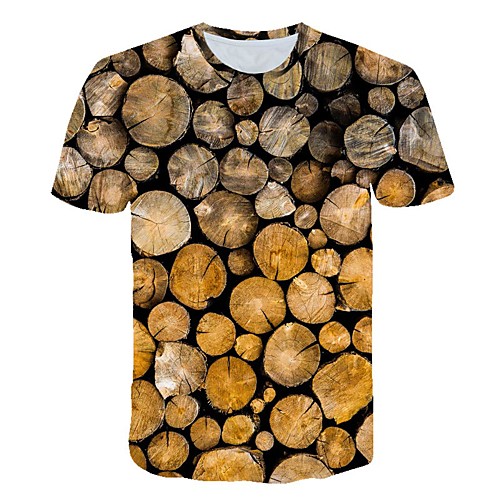 

Men's Daily Sports Street chic / Exaggerated T-shirt - 3D / Scenery Print Light Brown