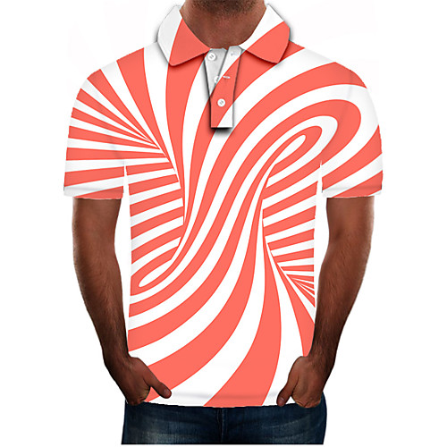 

Men's Daily Going out Street chic / Exaggerated Polo - Color Block / 3D / Graphic Red